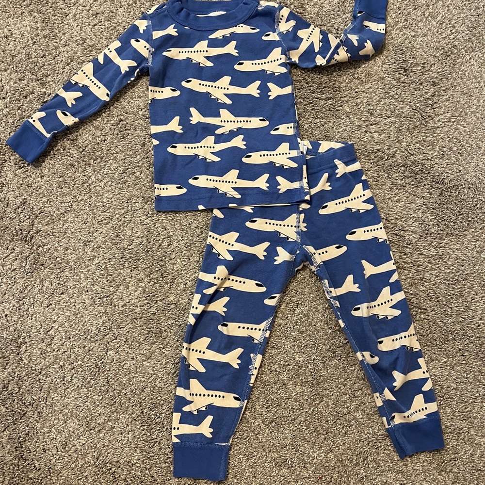 Hanna Andersson Navy Airplane Kids Pajama Set